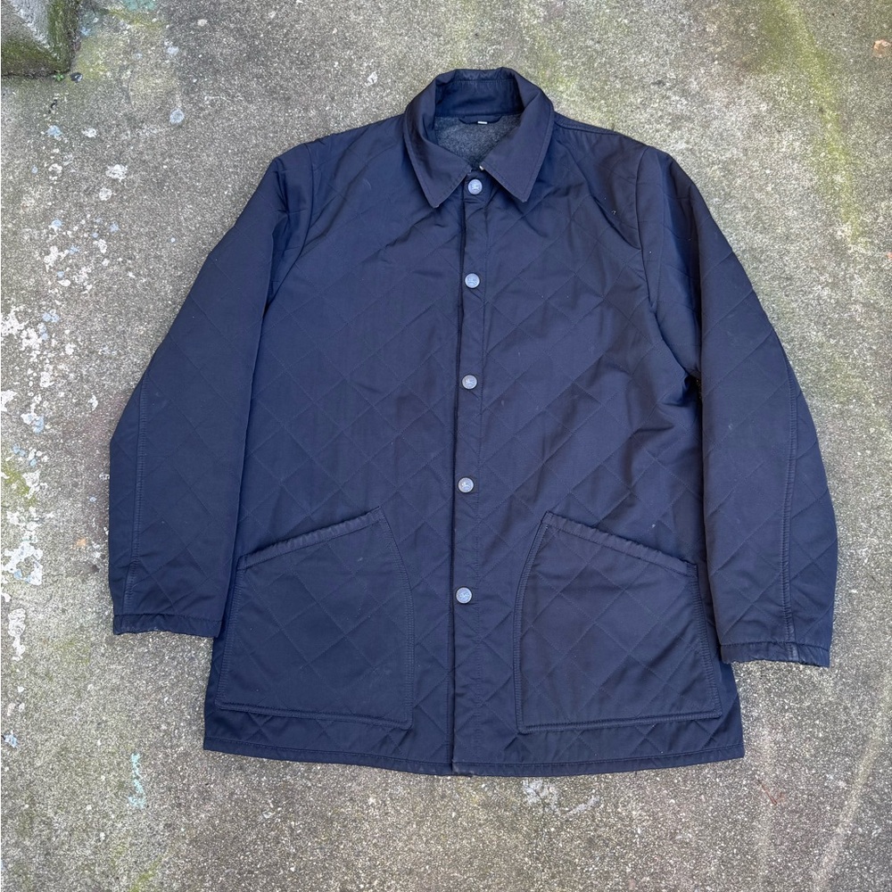 Burberry London Quilted Jacket Nova Check Lined Navy Men’s L